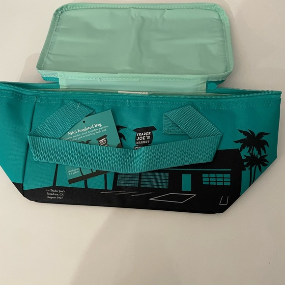 Trader Joe’s Mini Insulated Cooler Bag Teal - Picture 2 of 4